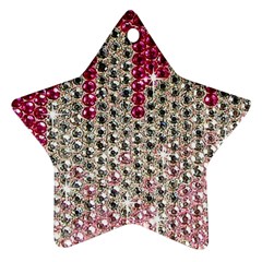 Mauve Gradient Rhinestones  Twin-sided Ceramic Ornament (star) by artattack4all