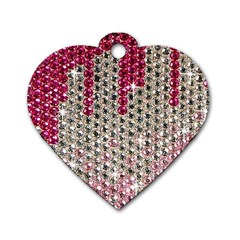 Mauve Gradient Rhinestones  Single-sided Dog Tag (heart) by artattack4all