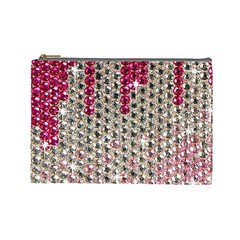 Mauve Gradient Rhinestones  Large Makeup Purse