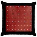 Studded Faux Leather Red Black Throw Pillow Case Front