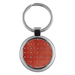 Studded Faux Leather Red Key Chain (round) by artattack4all