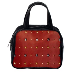 Studded Faux Leather Red Single-sided Satchel Handbag by artattack4all