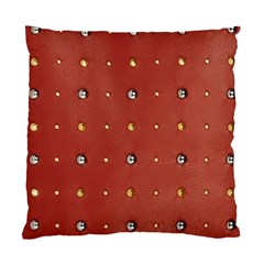 Studded Faux Leather Red Single-sided Cushion Case by artattack4all