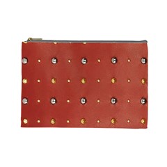 Studded Faux Leather Red Large Makeup Purse