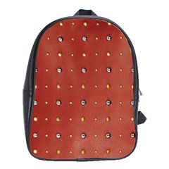 Studded Faux Leather Red Large School Backpack