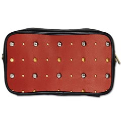 Studded Faux Leather Red Single-sided Personal Care Bag by artattack4all