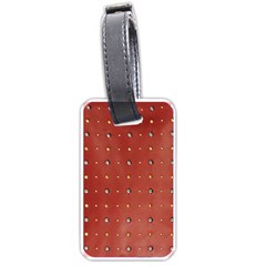 Studded Faux Leather Red Single-sided Luggage Tag