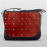 Studded Faux Leather Red Messenger Bag Front