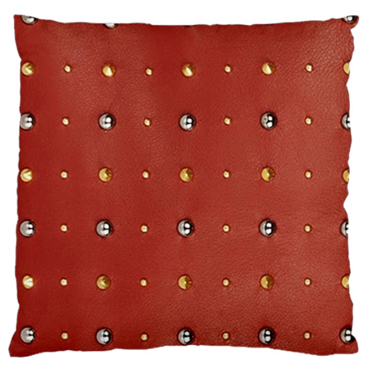 Studded Faux Leather Red Large Cushion Case (Two Sides)