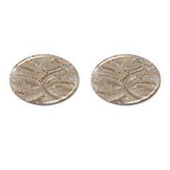 Tri-colored Bling Design Oval Cuff Links