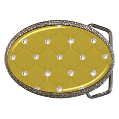 Gold Diamond Bling  Belt Buckle (oval)