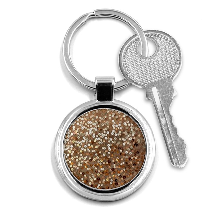 Light and Dark Sequin Design Key Chain (Round)