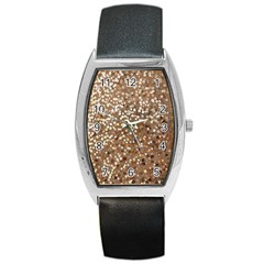 Light And Dark Sequin Design Black Leather Watch (tonneau) by artattack4all