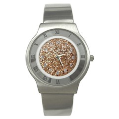 Light And Dark Sequin Design Stainless Steel Watch (round) by artattack4all