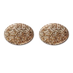 Light And Dark Sequin Design Oval Cuff Links