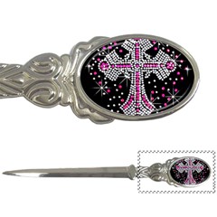 Hot Pink Rhinestone Cross Paper Knife by artattack4all