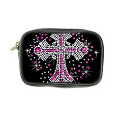 Hot Pink Rhinestone Cross Ultra Compact Camera Case