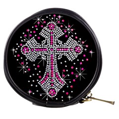 Hot Pink Rhinestone Cross Mini Makeup Case