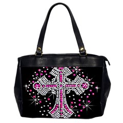 Hot Pink Rhinestone Cross Twin-sided Oversized Handbag by artattack4all