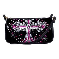 Hot Pink Rhinestone Cross Evening Bag by artattack4all