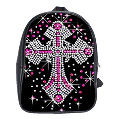 Hot Pink Rhinestone Cross School Bag (xl) by artattack4all