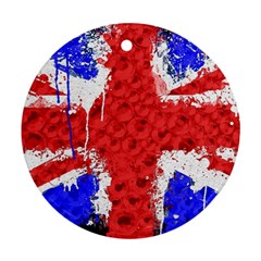 Distressed British Flag Bling Ceramic Ornament (round) by artattack4all