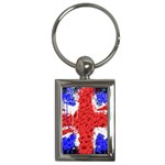 Distressed British Flag Bling Key Chain (Rectangle) Front