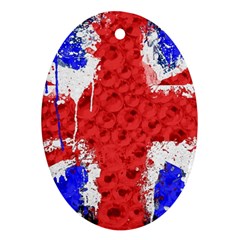 Distressed British Flag Bling Oval Ornament (two Sides) by artattack4all