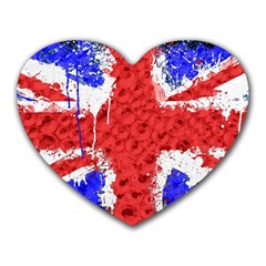 Distressed British Flag Bling Mouse Pad (heart) by artattack4all