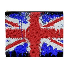 Distressed British Flag Bling Extra Large Makeup Purse by artattack4all