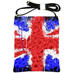 Distressed British Flag Bling Cross Shoulder Sling Bag by artattack4all