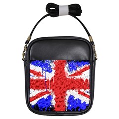 Distressed British Flag Bling Kids  Sling Bag by artattack4all