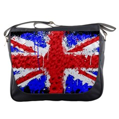 Distressed British Flag Bling Messenger Bag by artattack4all