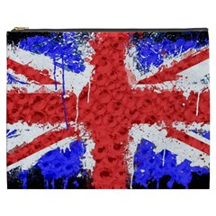 Distressed British Flag Bling Cosmetic Bag (xxxl) by artattack4all