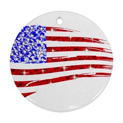 Sparkling American Flag Ceramic Ornament (round) by artattack4all