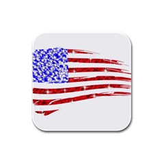 Sparkling American Flag 4 Pack Rubber Drinks Coaster (square) by artattack4all