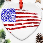 Sparkling American Flag Heart Ornament (Two Sides) Front