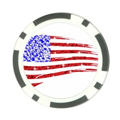 Sparkling American Flag Poker Chip