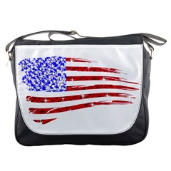 Sparkling American Flag Messenger Bag