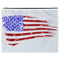 Sparkling American Flag Cosmetic Bag (xxxl) by artattack4all