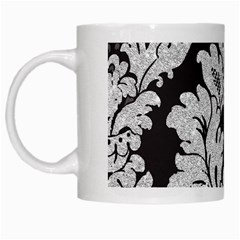 Diamond Bling Glitter On Damask Black White Coffee Mug by artattack4all