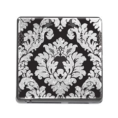 Diamond Bling Glitter On Damask Black Card Reader With Storage (square) by artattack4all