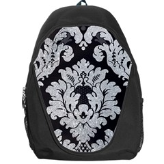 Diamond Bling Glitter On Damask Black Backpack Bag by artattack4all