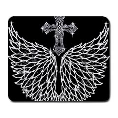 Bling Wings And Cross Large Mouse Pad (rectangle) by artattack4all