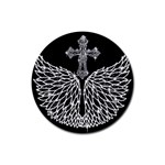 Bling Wings and Cross 4 Pack Rubber Drinks Coaster (Round) Front