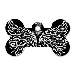 Bling Wings And Cross Single-sided Dog Tag (bone) by artattack4all