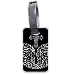 Bling Wings And Cross Single-sided Luggage Tag by artattack4all