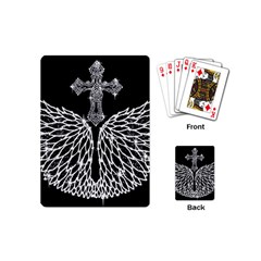 Bling Wings And Cross Playing Cards (mini) by artattack4all