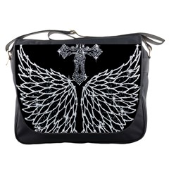 Bling Wings And Cross Messenger Bag by artattack4all