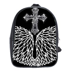 Bling Wings And Cross School Bag (xl) by artattack4all